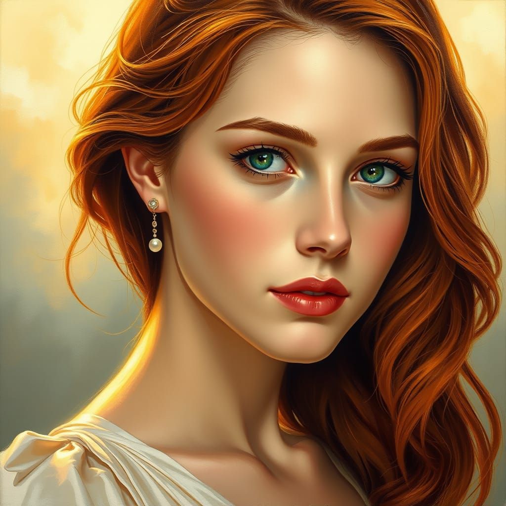 An oil painting in a modern realistic style with impressioni...