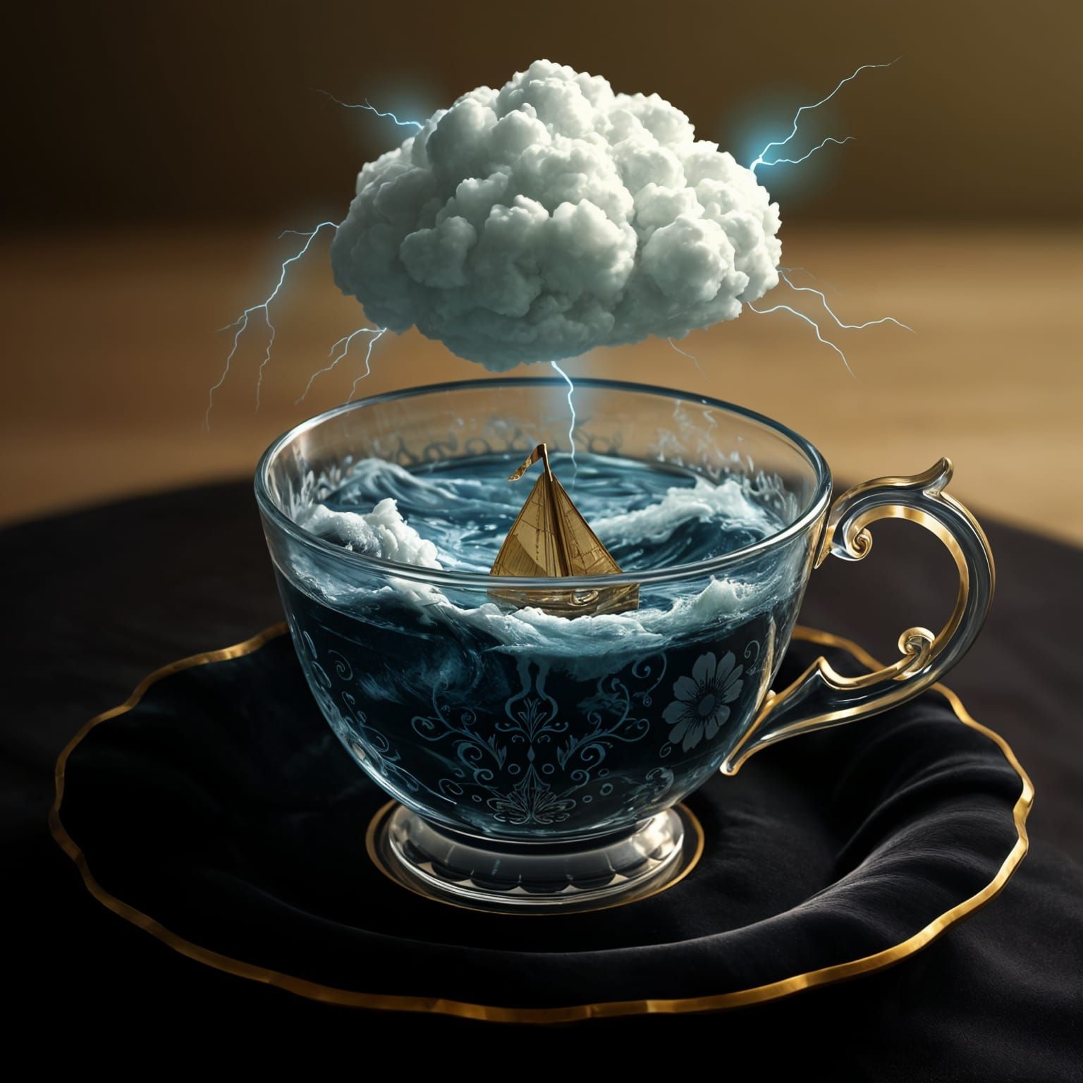 Stormy Sea in Teacup: Fantasy Concept Art