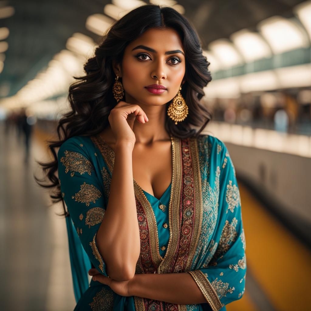 Enchanting 8k Portrait of an Indian Girl at Airport