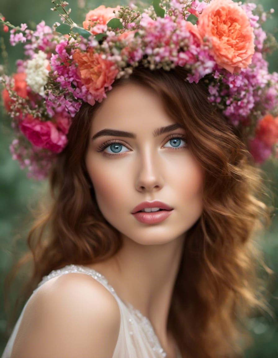 Realistic Portrait of a Pretty Girl