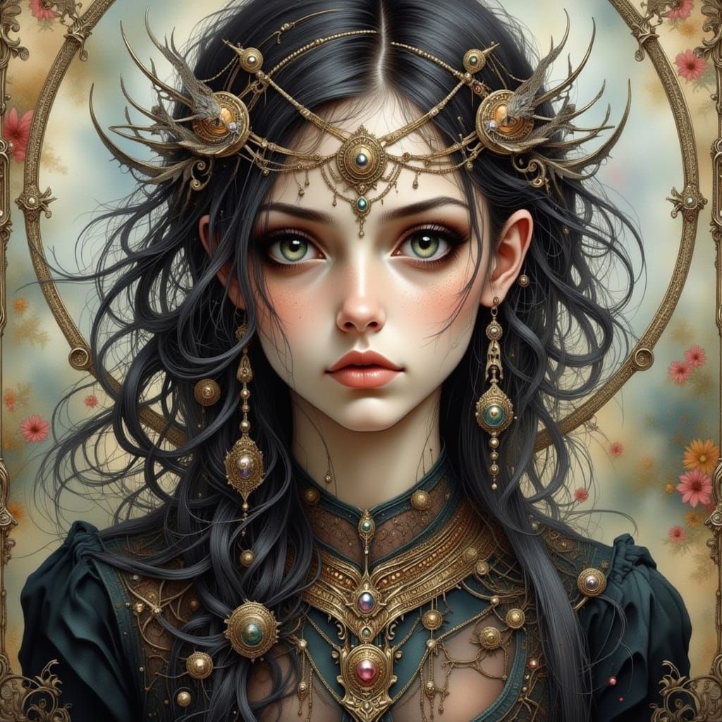 Abstract Serenity with Light and Lace Effects