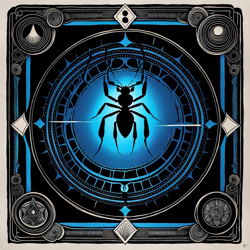 Minimalist Tarot Strength Card in Aetherpunk Style