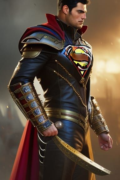 Steampunk Superman Warrior in Gothic Victorian Style
