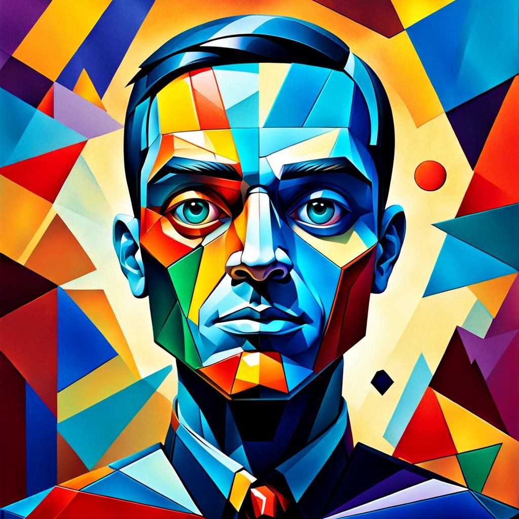 Cubist Humanoid Number Two in Pop Art Style