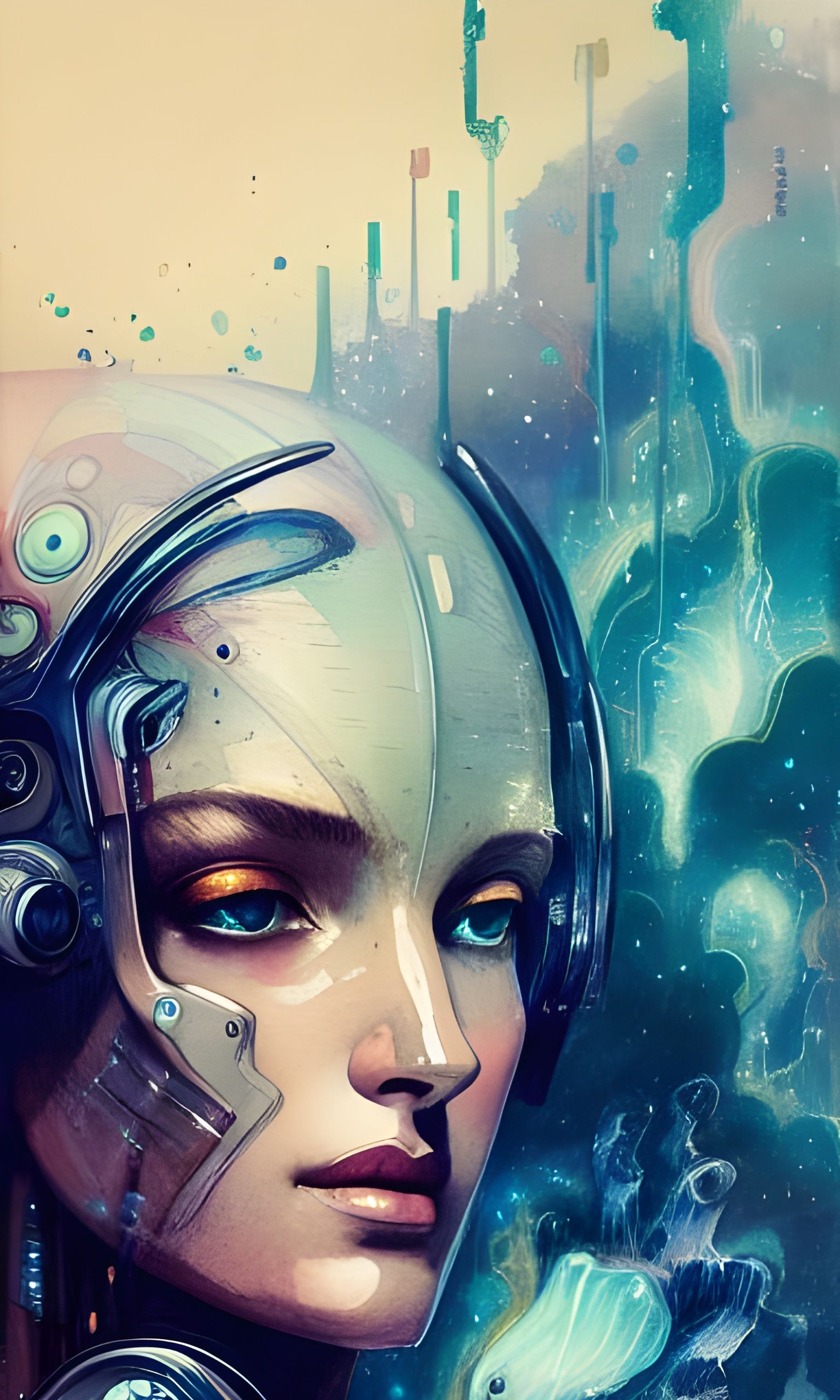 Cybernetic Princess Portrait in Renaissance Style