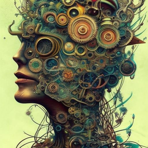 Psychedelic Steampunk Engine with Form Constants