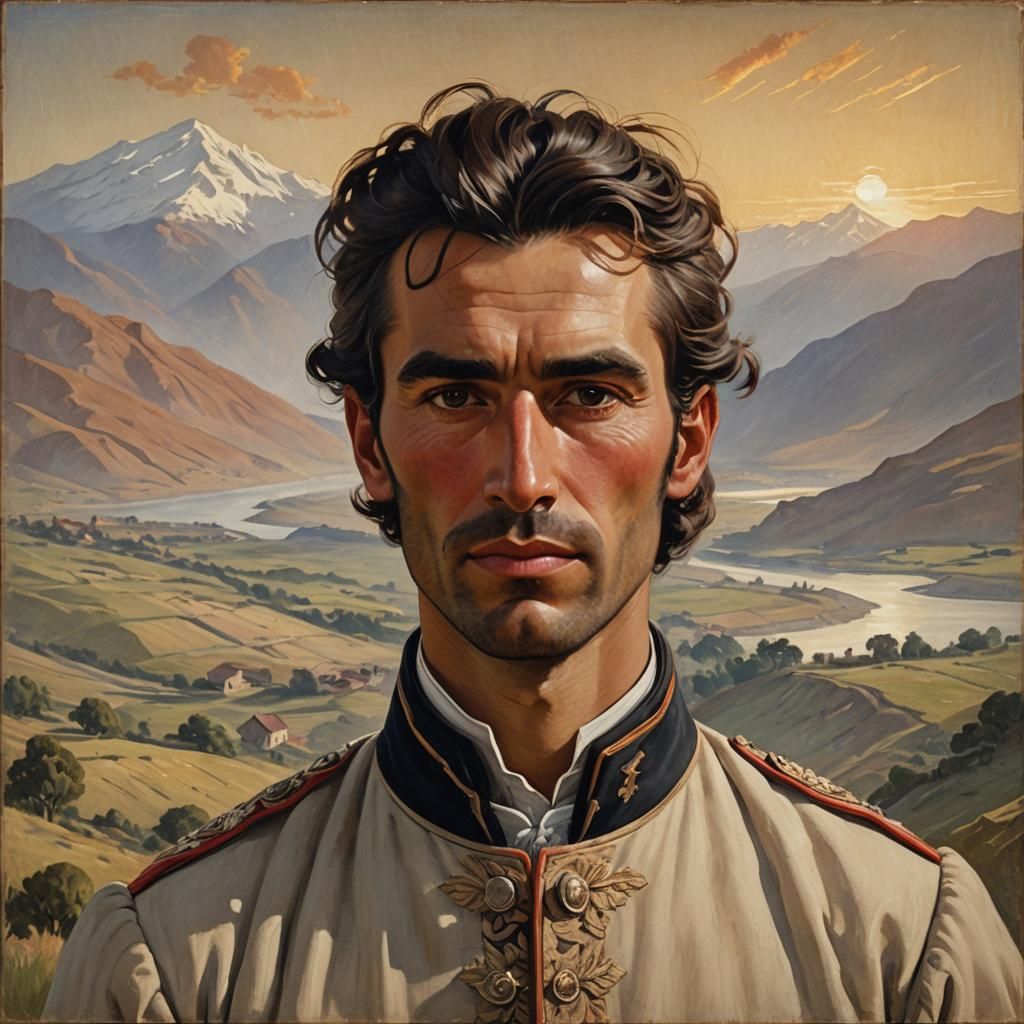 Chilean Man Portrait in Early 1900s Style