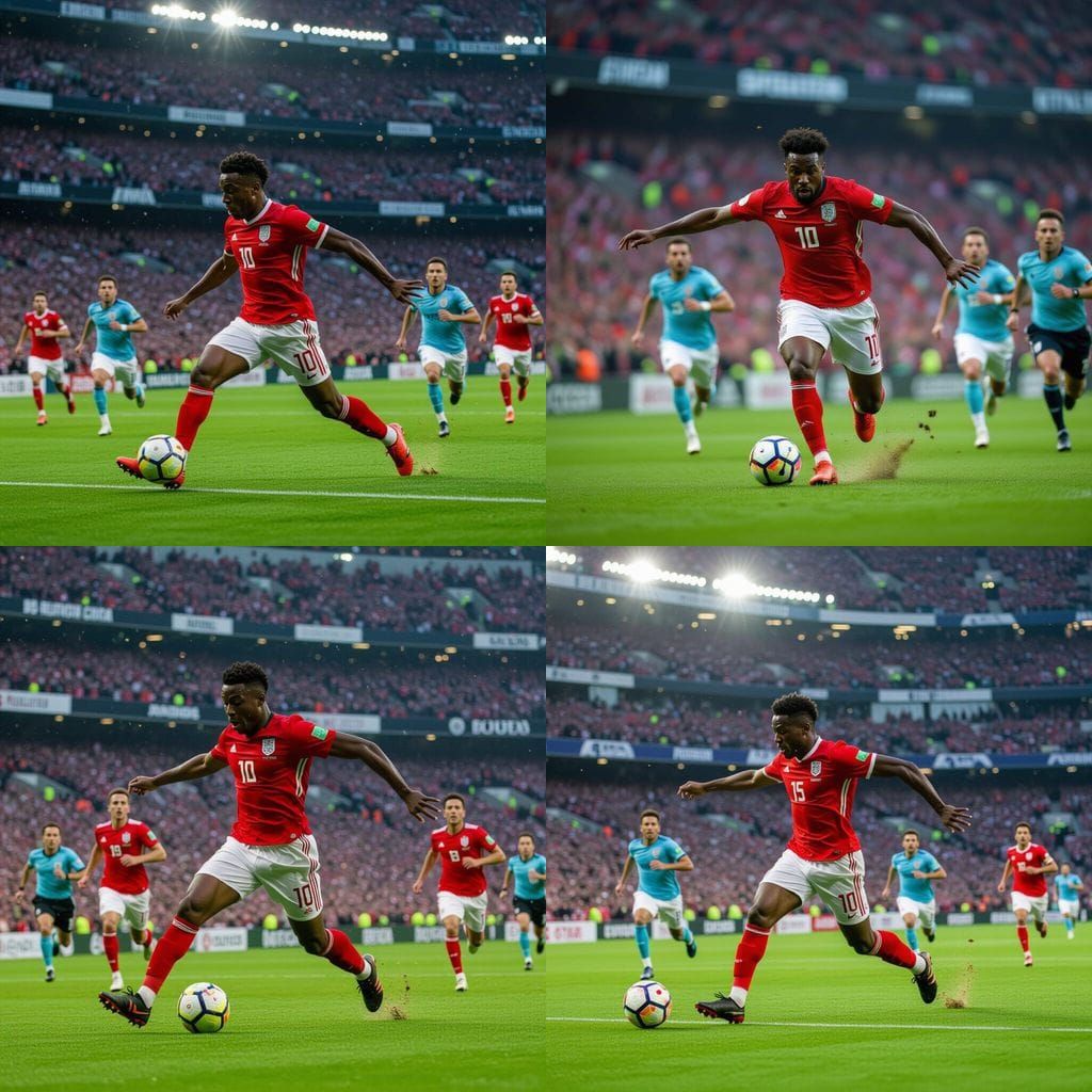 Dramatic Soccer Game with Cheering Crowd