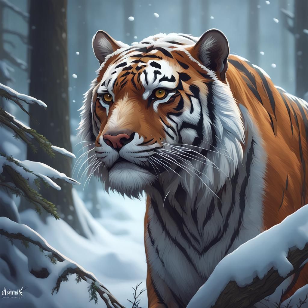 ANIMALS IN WINTER SERIES: Bengal Tiger