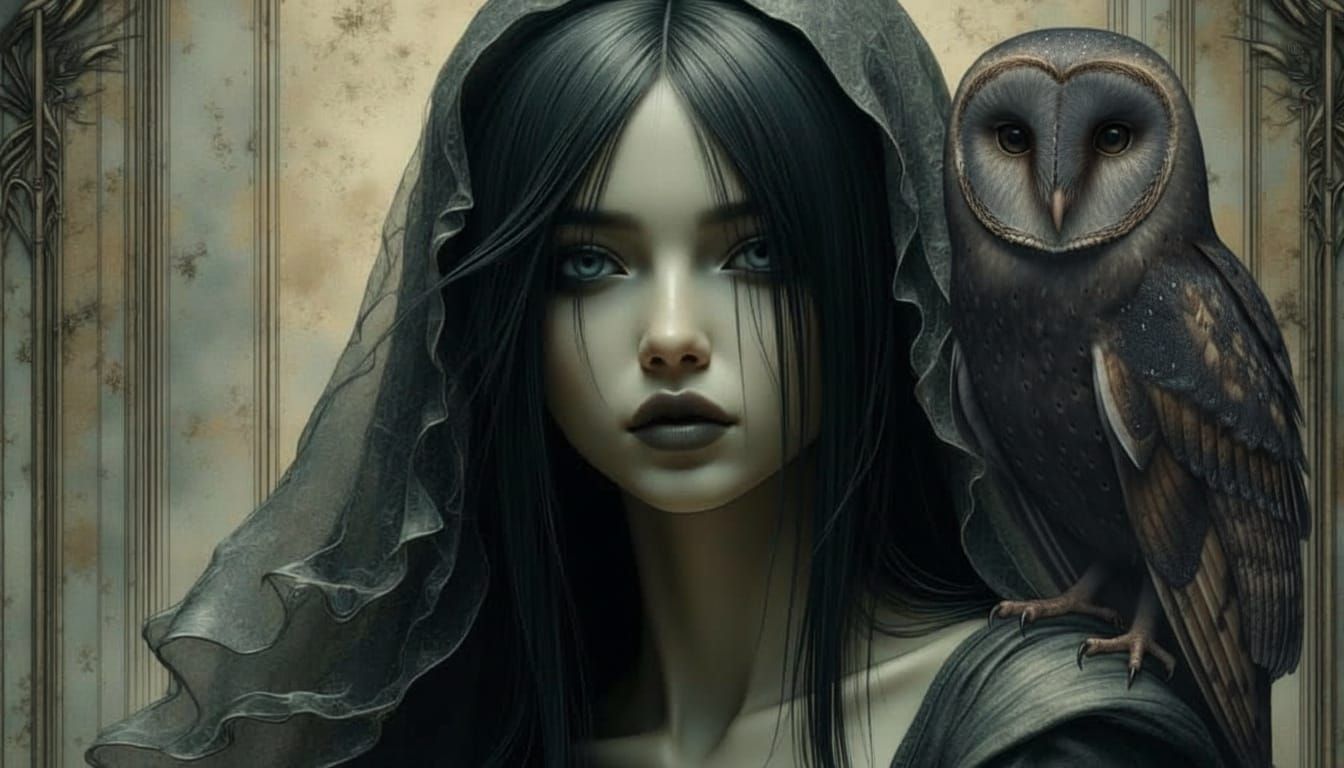 Mysterious Portrait Behind a Veil