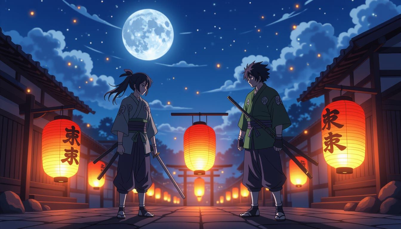 Epic Lantern in Manga Anime Cinematic Style