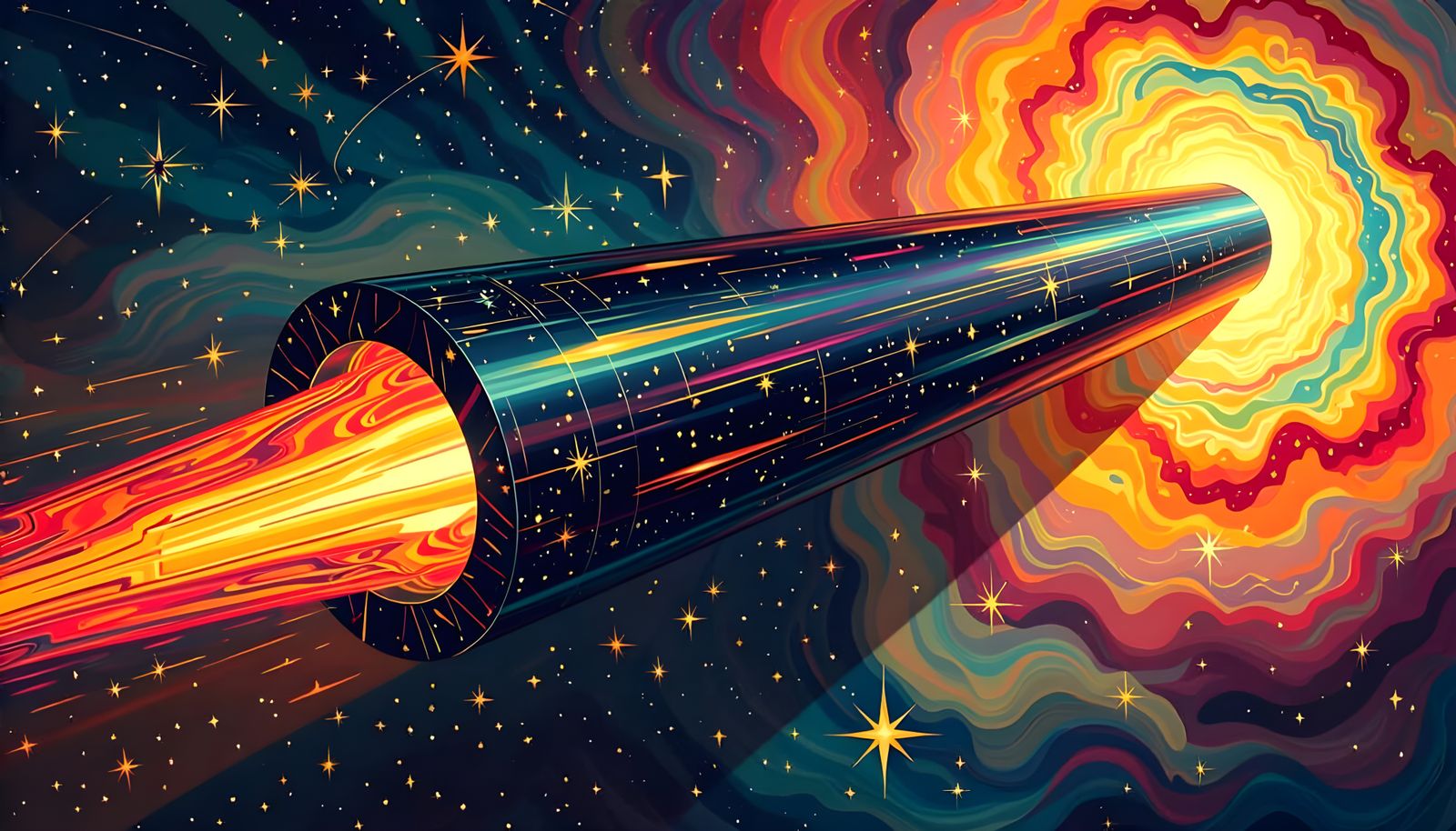 Iridescent Plasma Cylinder in Kandinsky Cosmos
