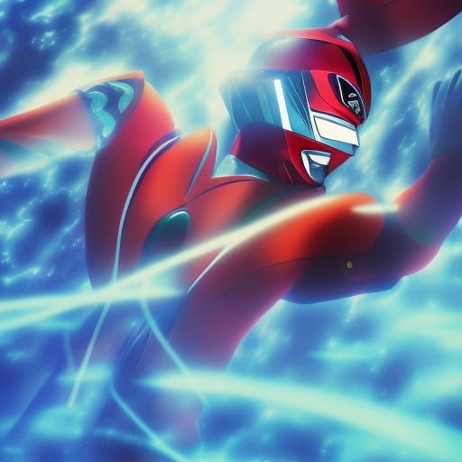 Power Ranger in Studio Ghibli Anime Style