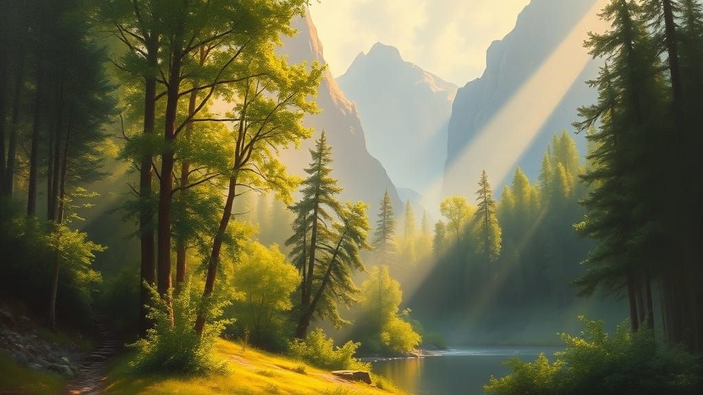 Serene Landscape in Warm, Earthy Tones