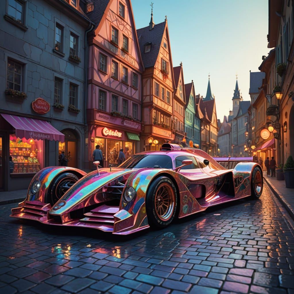 Surreal Formula One Car Meets Limousine in Whimsical Candy A...
