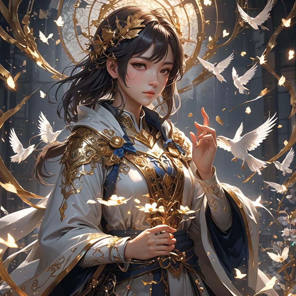 Detailed 3D Anime Character in WLOP Style