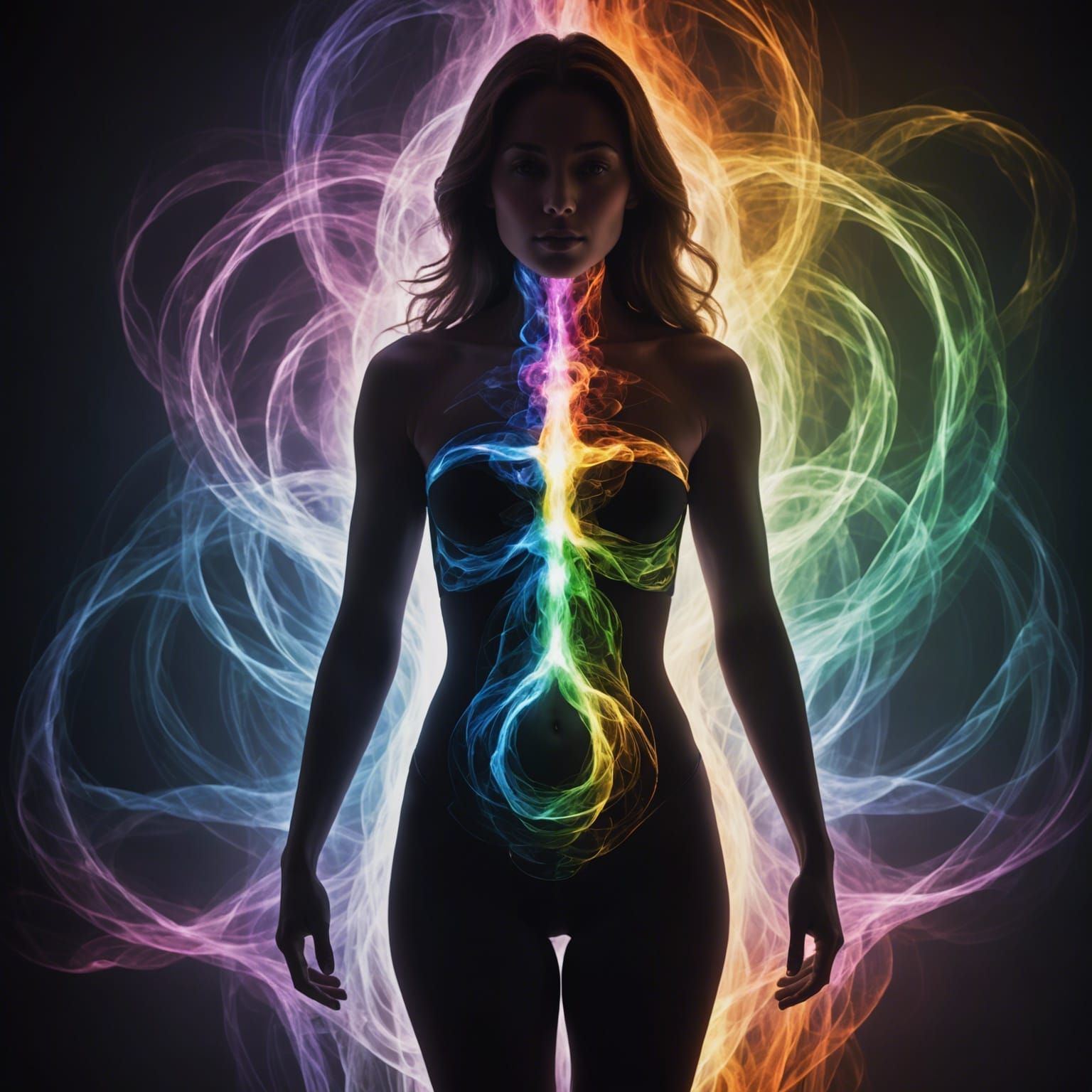 Ethereal Aura Around Woman's Body