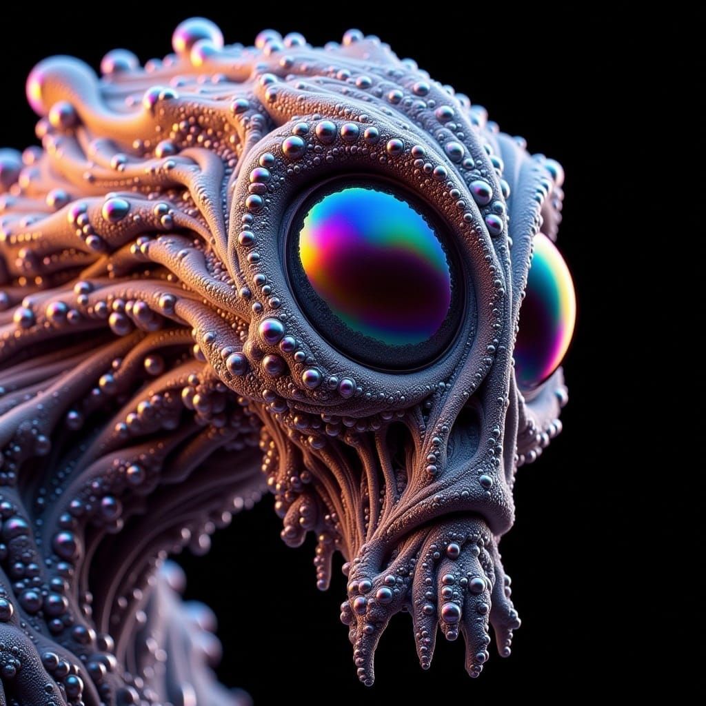 Hyper-Detailed Dark Fantasy Macro in Bisley Style