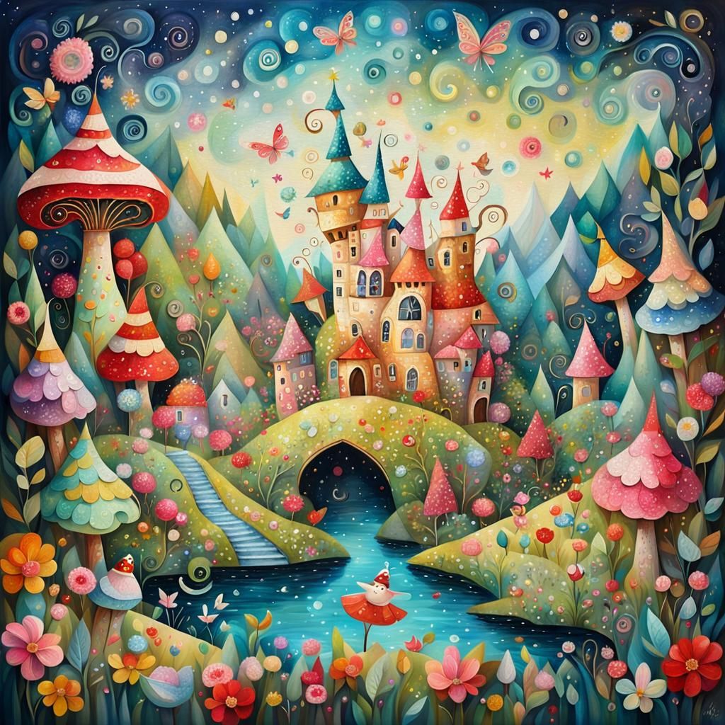 Paper Scrap Fairy Wonderland in Children's Book Style