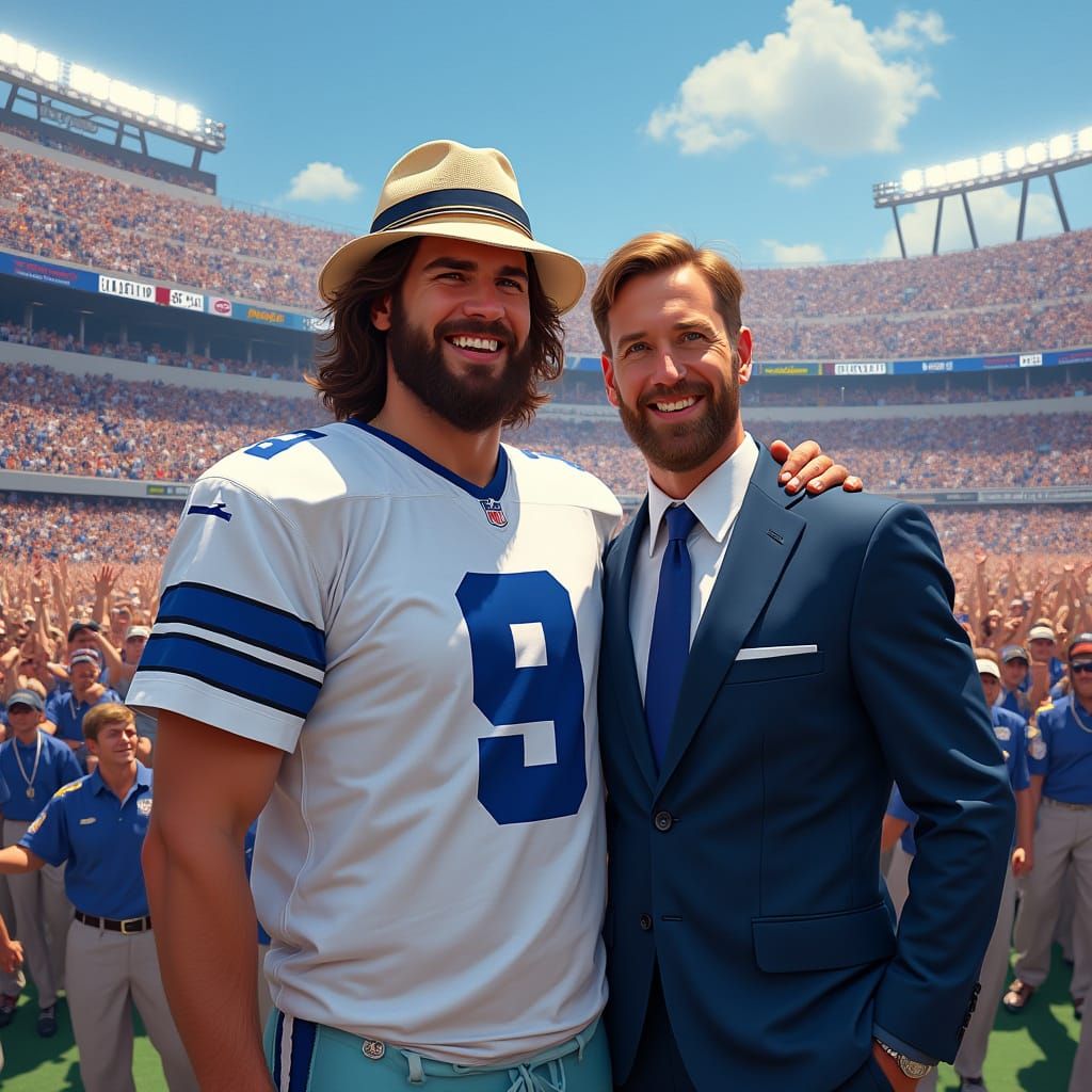 Jesus Christ and God at Dallas Cowboys Game