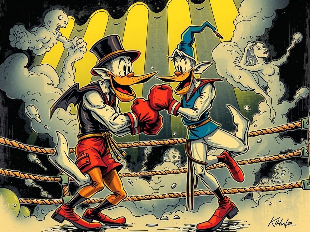 1910s Comic Cover: Popeye and Olive Oyl Boxing