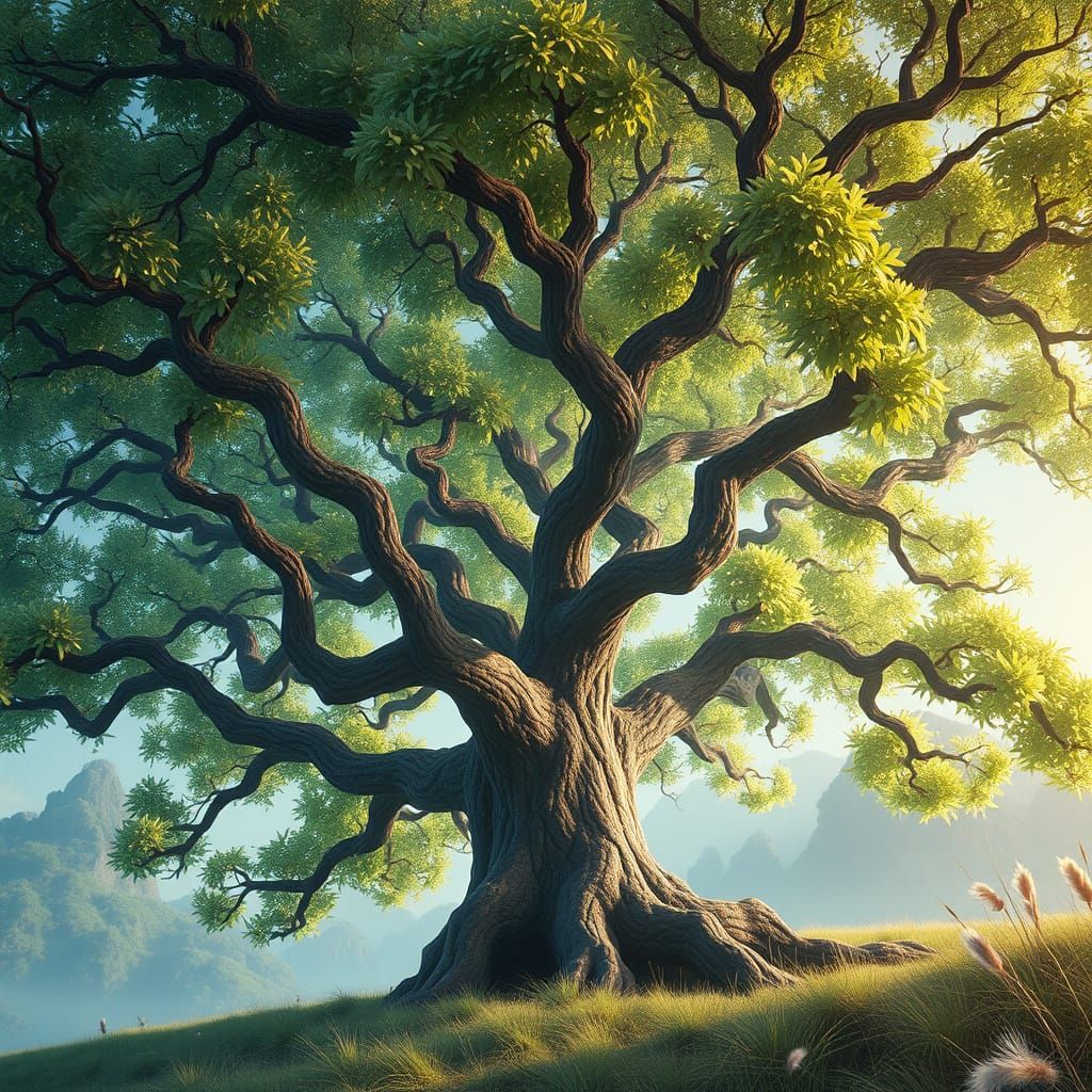 Enchanted Tree in Dreamlike Mystical Realm