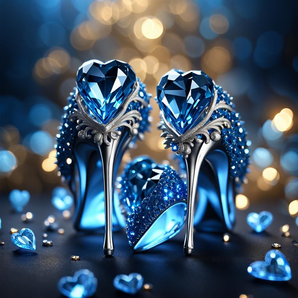 Sparkly Stilettos with Hearts
