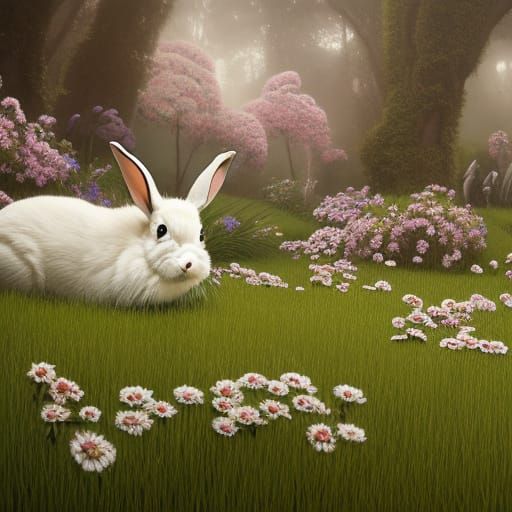 Rabbits in a Box: Hyperrealistic Digital Art