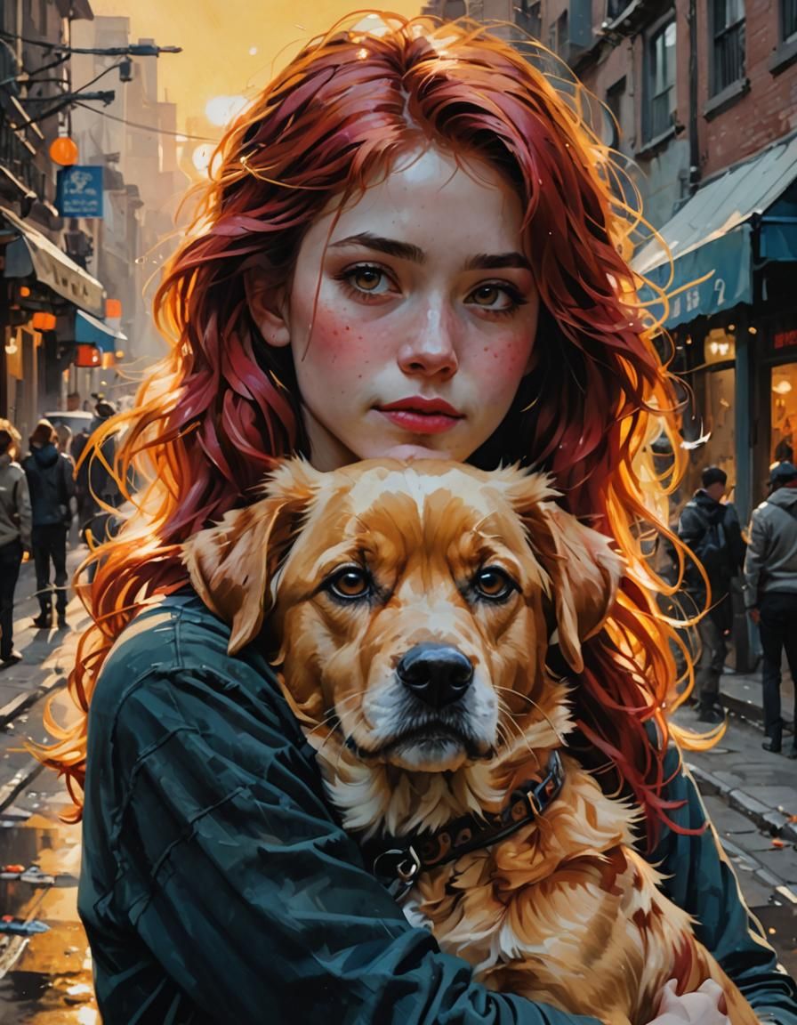 Sunset Shimmer Portrait in Gouache Style