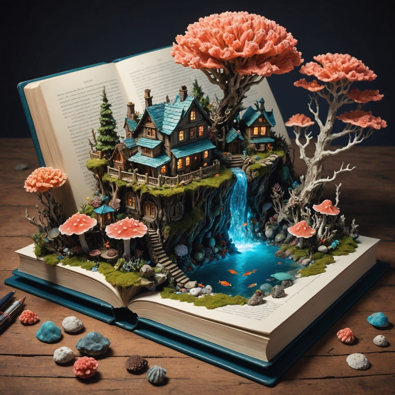 Fairy Houses and Coral in Book: Fantasycore Art