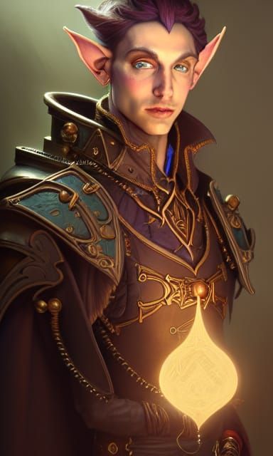 Astral-Elf Alchemist in Steampunk Armor