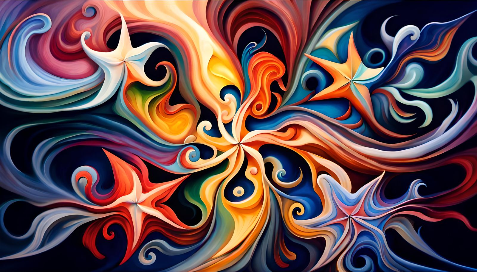 Cosmic Star Cluster in Impasto Oil Style