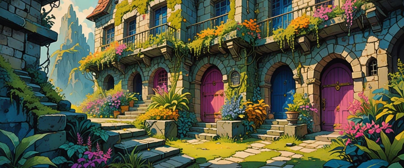 Lush Dungeon in Comic Book Style