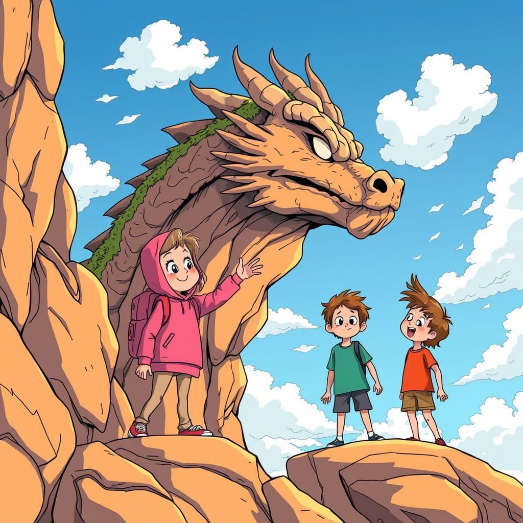 Whimsical Rock Formation Adventure in Vibrant Colors