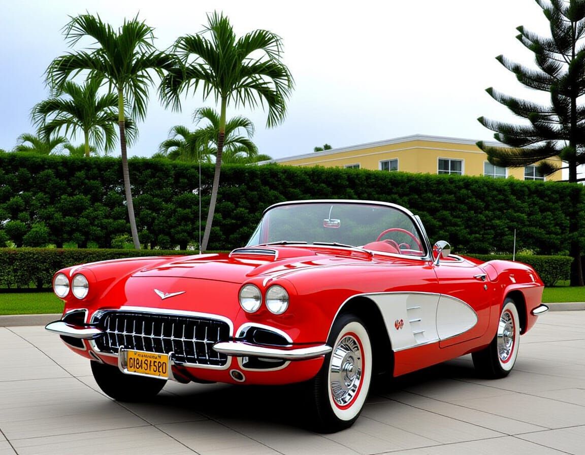 Classic Crimson Corvette in Vibrant Colors
