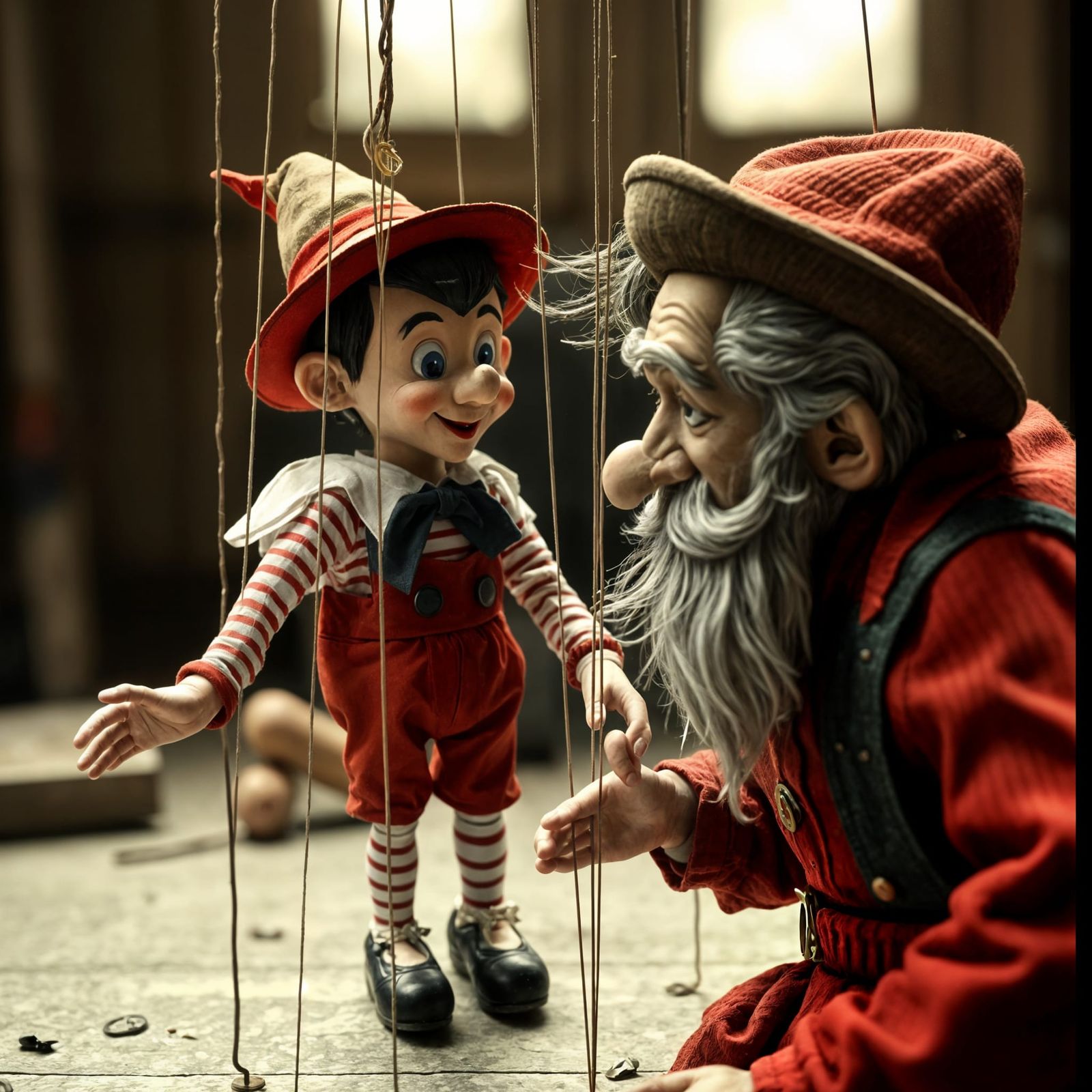 Geppetto and Pinocchio.