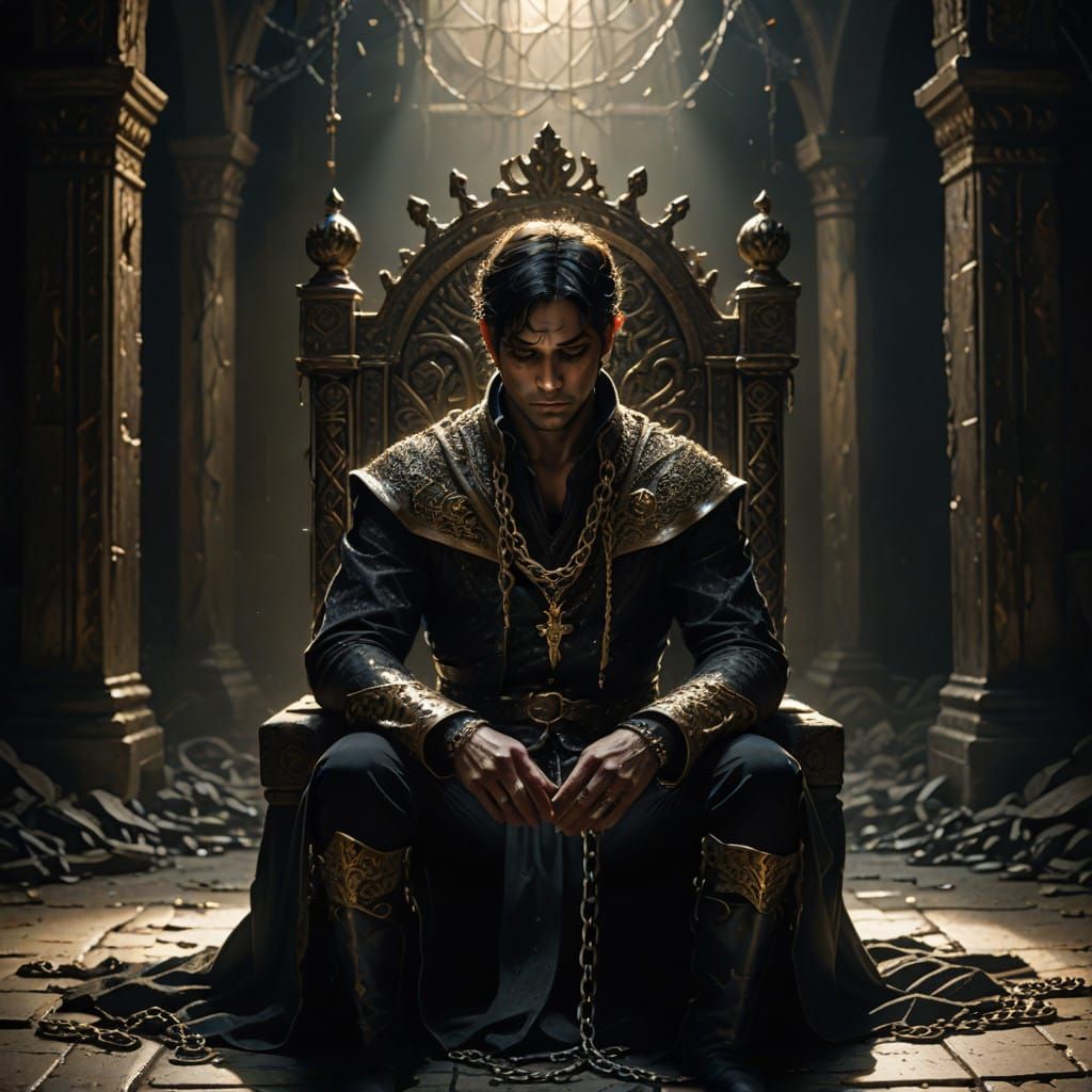 A Tormented Prince in a Crumbling Throne Room
