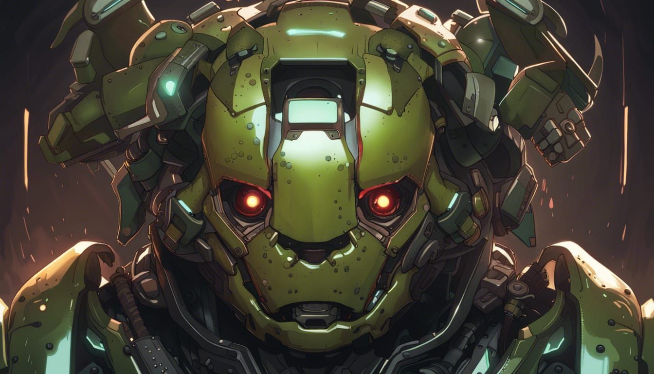 Mecha Springtrap Portrait in Hyperdetailed Digital Art