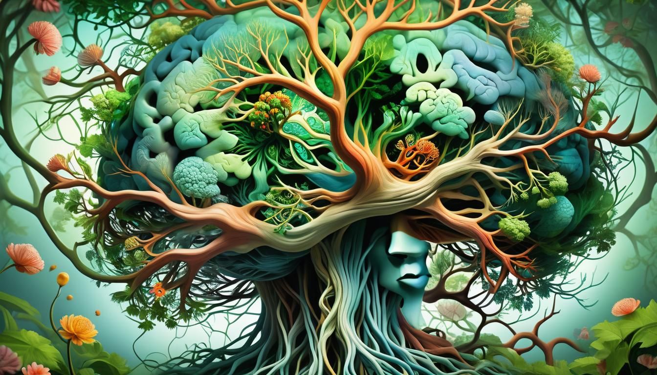 Winged Figure in Sunset, Detailed Digital Art