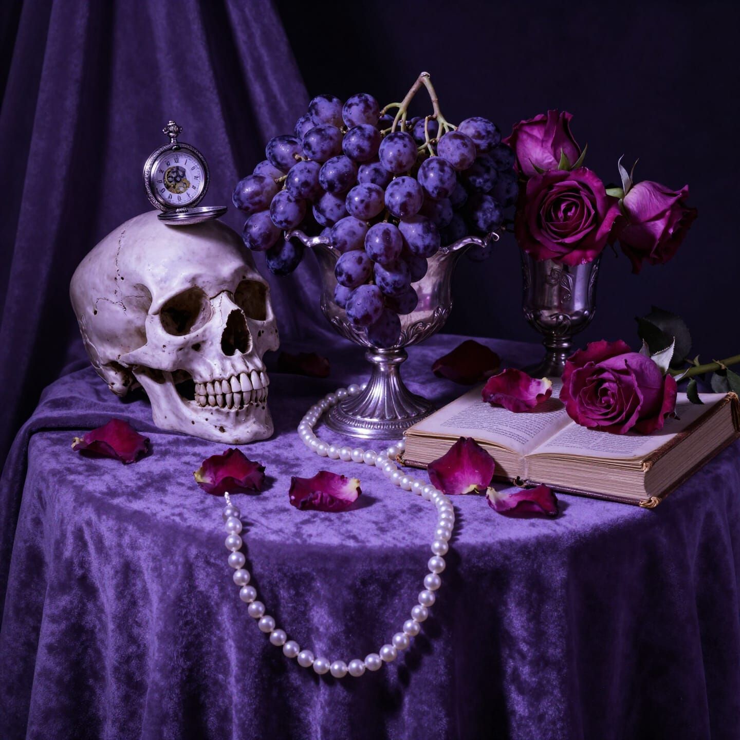 Baroque Still Life in Purple Spectrum
