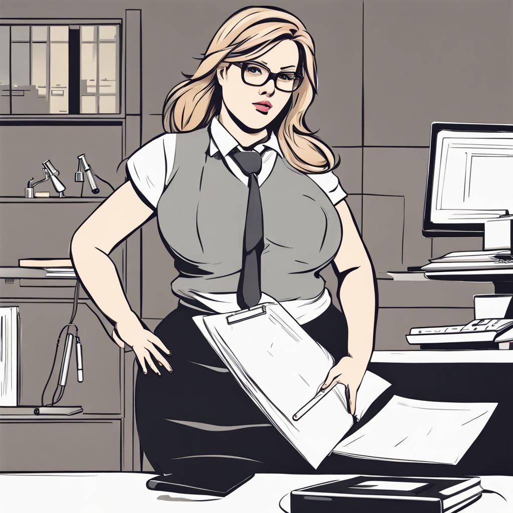 Plus-Size Female Secretary Portrait