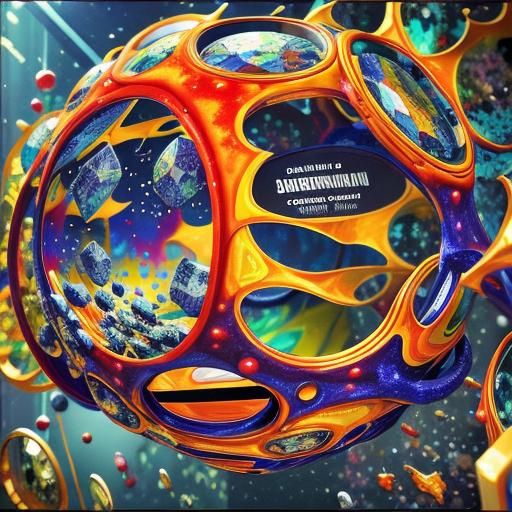 Psychedelic Pinball Machine with Spiral Galaxies