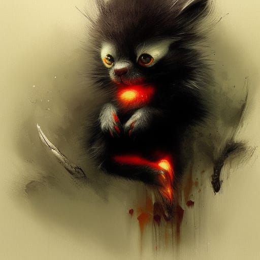 Sinister Cute Baby Animals by Greg Rutkowski