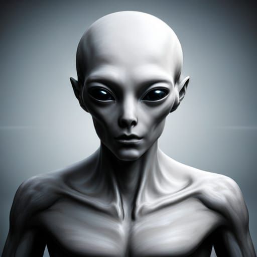 Realistic Grey Alien Extraterrestrial