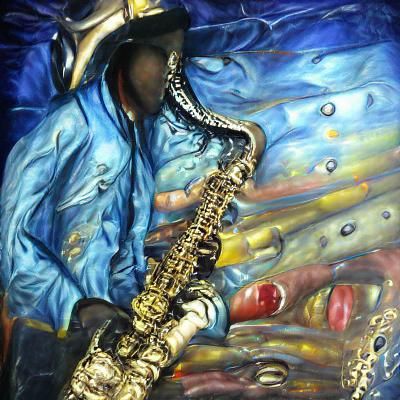 Detailed Oil Painting of Saxophone Player