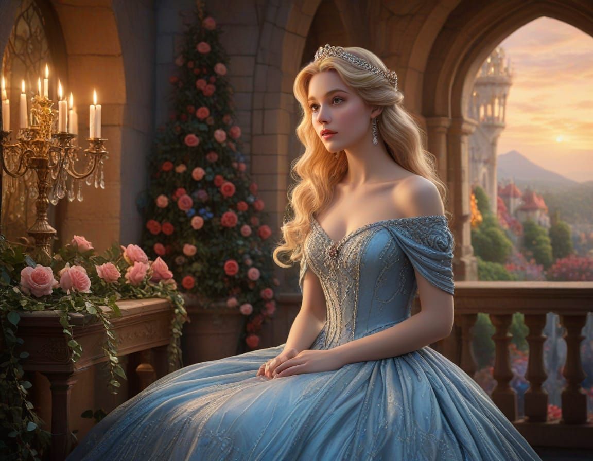 Majestic Princess in Whimsical Castle