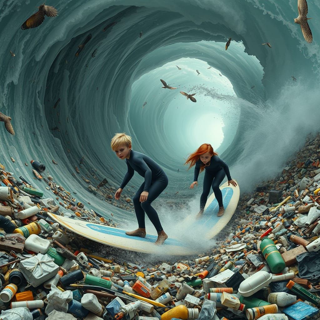 Disheartened Teens Ride Wave of Plastic Waste