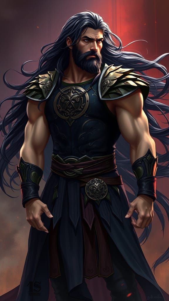 Regal King Arthur, Inspired by Henry Cavill, in Anime Style