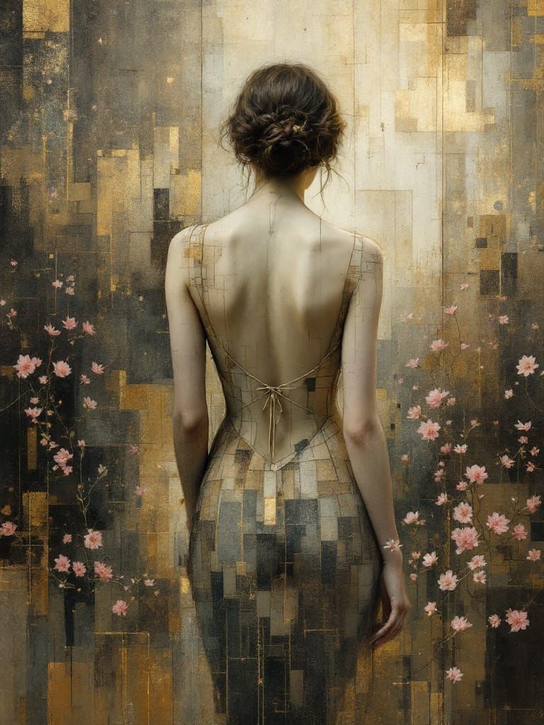 Abstract Figure Study Meets Pin-Up in Textured Gothic Garden