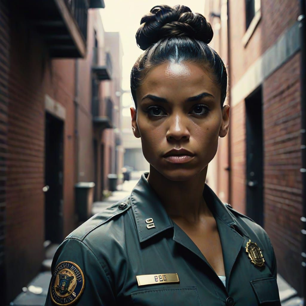 FBI Agent in Dim Alleyway: Cinematic Film Still